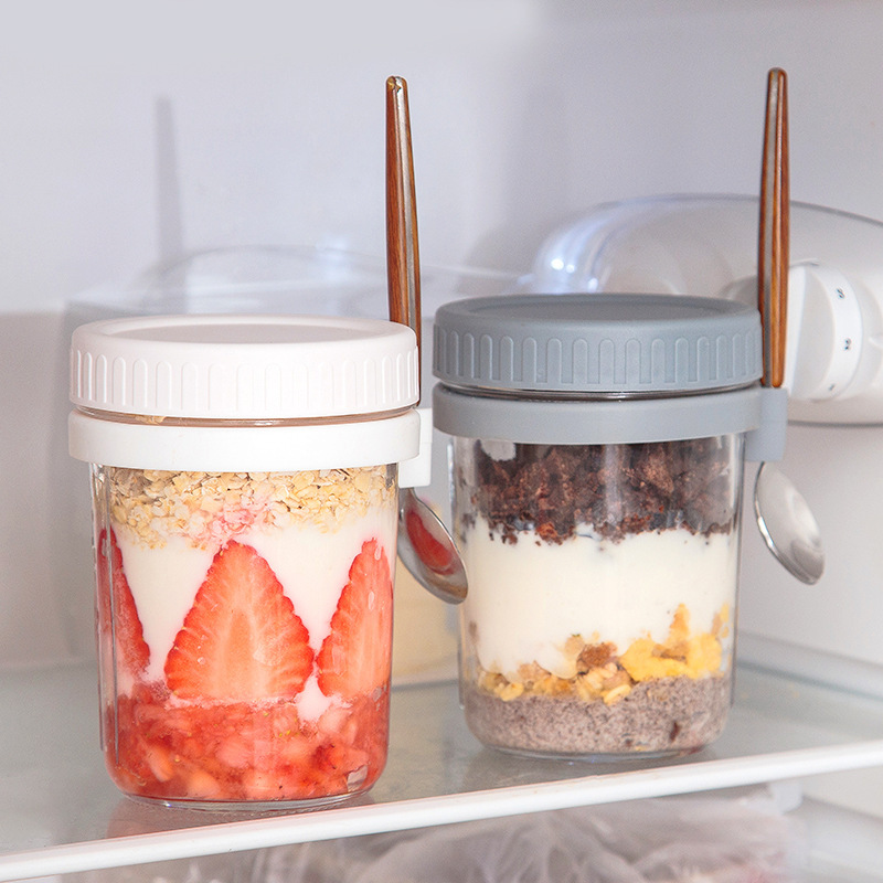Overnight Oat Jar - 1pcs Overnight Oats Container Milk Fruit