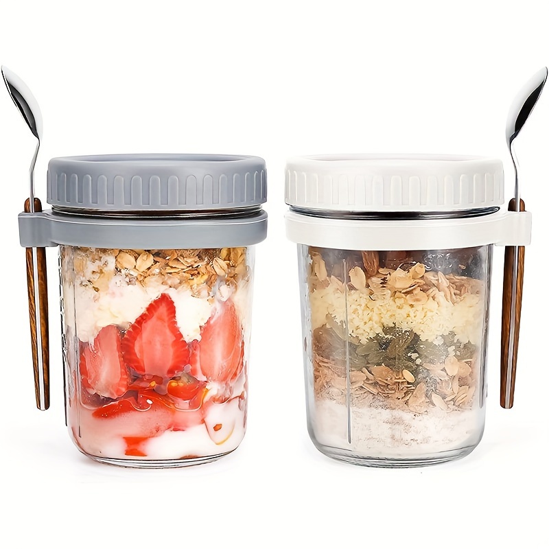 1pc/2pcs Glass Oatmeal Cup, Ov - đánh giá và giá Overnight Oat Jar