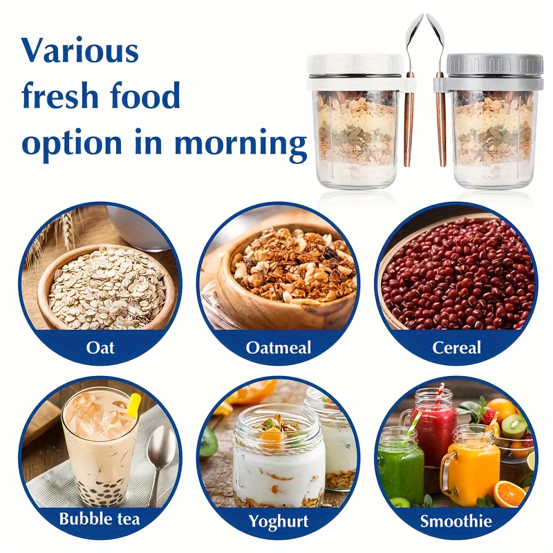 1pc/2pcs Glass Oatmeal Cup, Ov - đánh giá và giá Overnight Oat Jar