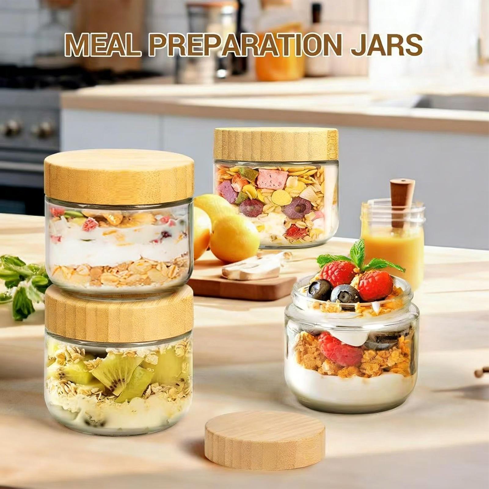 4pcs Glass jars with Airtight  - đánh giá và giá Overnight Oat Jar