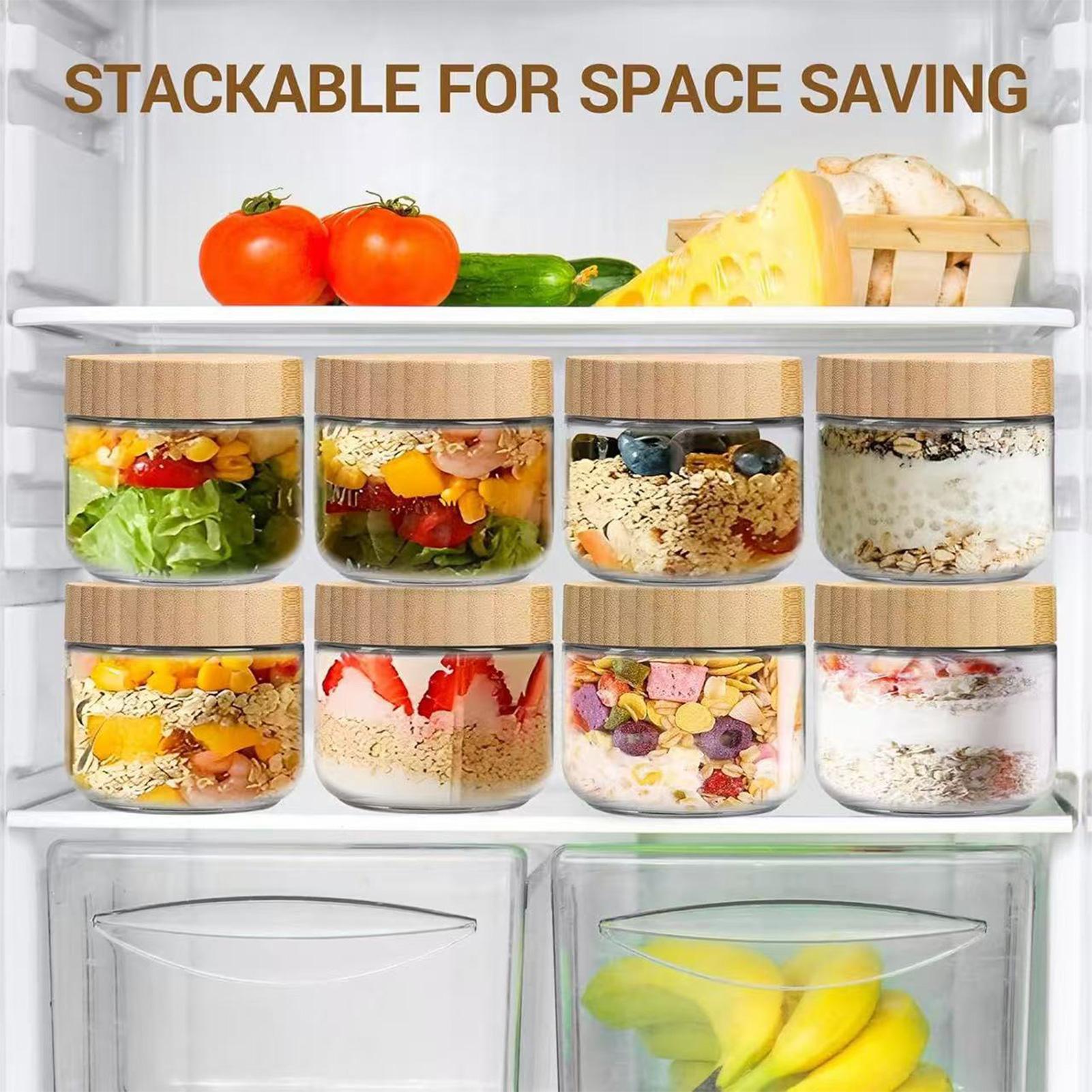 4pcs Glass jars with Airtight  - đánh giá và giá Overnight Oat Jar