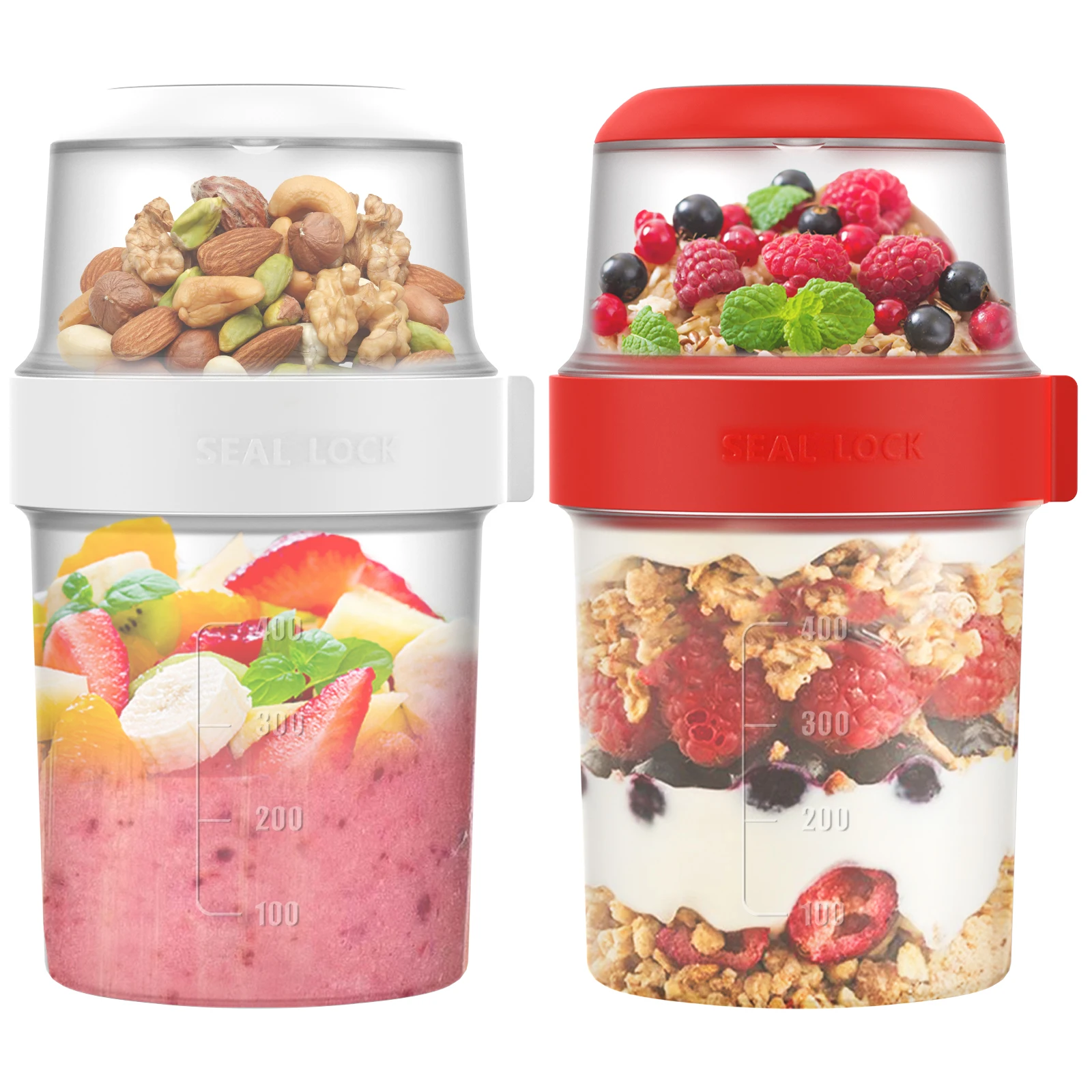 2Pcs Breakfast Cups Reusable T - đánh giá và giá Overnight Oat Jar