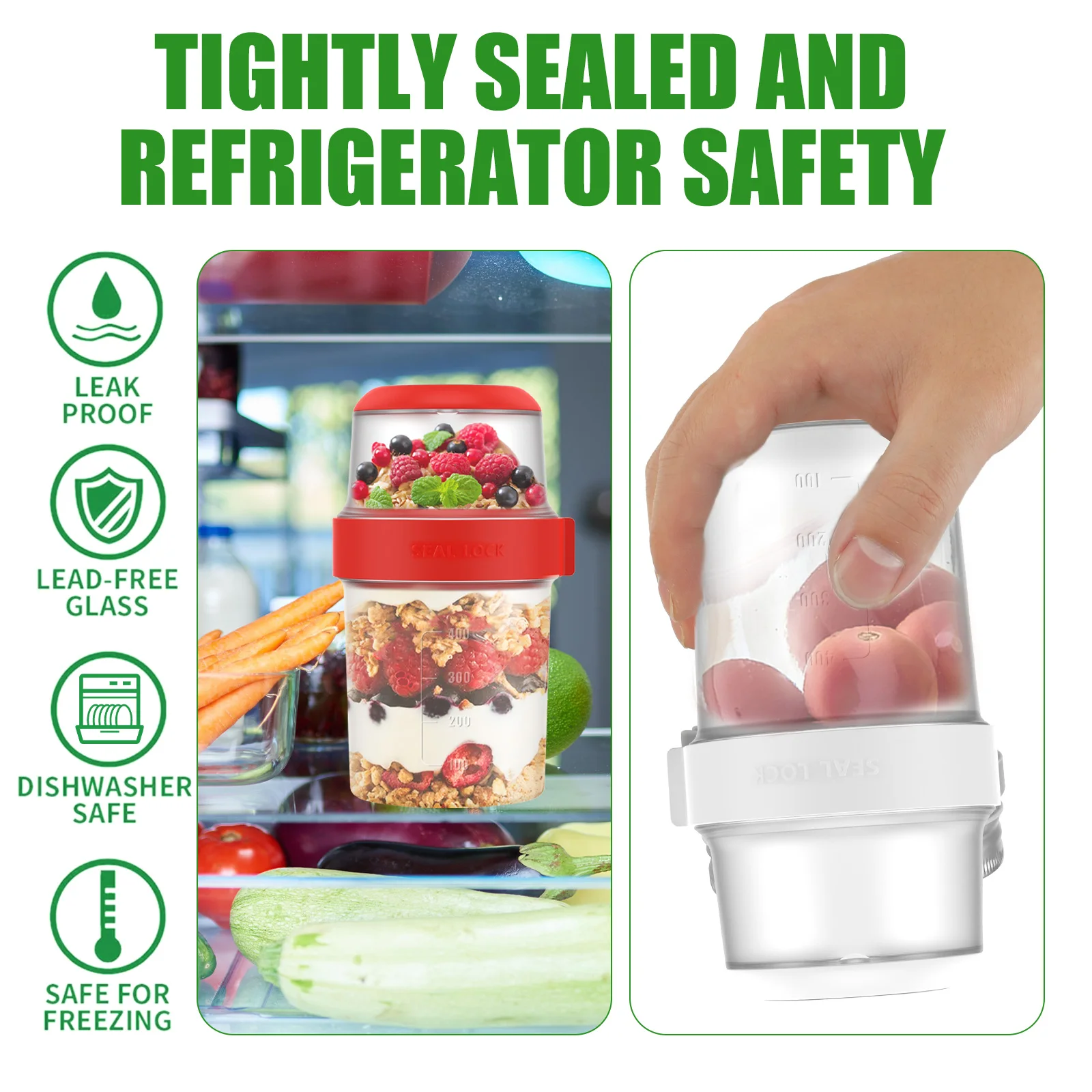 2Pcs Breakfast Cups Reusable T - đánh giá và giá Overnight Oat Jar