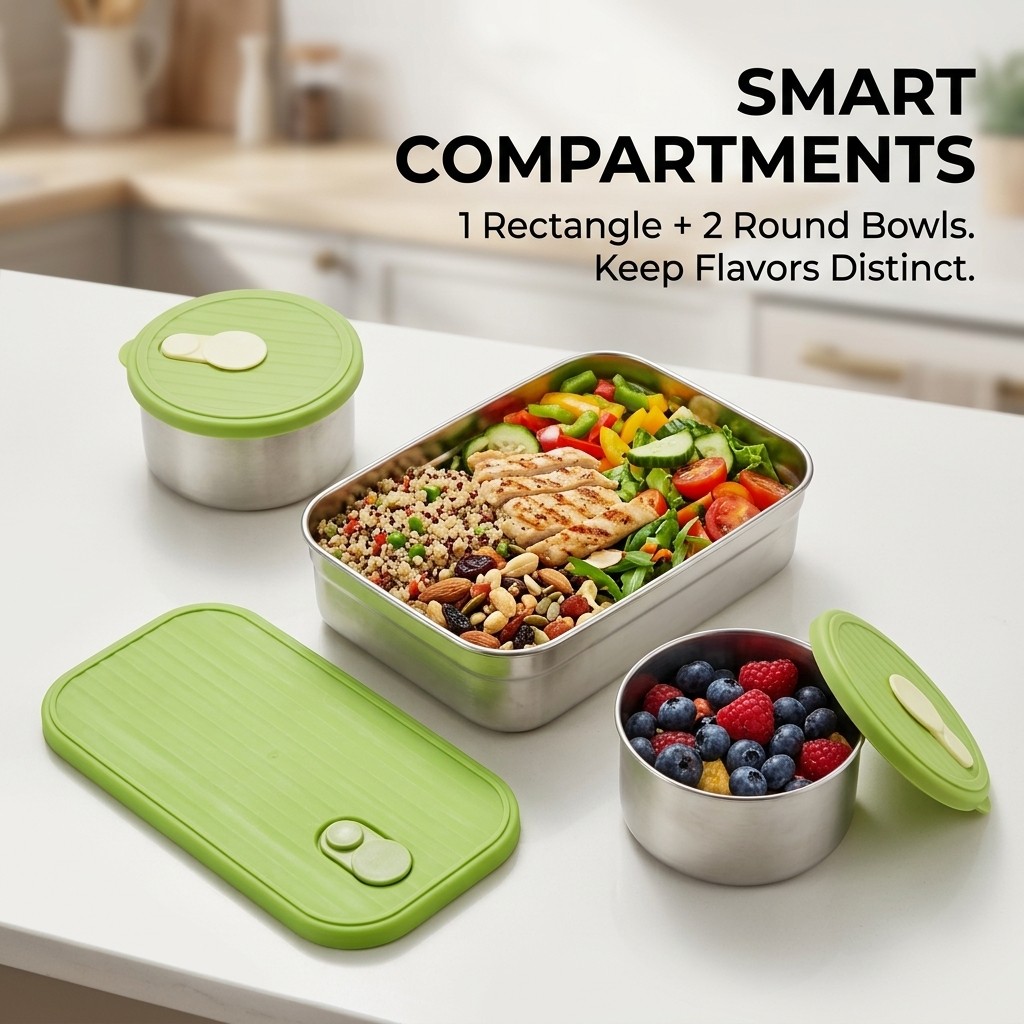 Microwave Safe 304 Stainless S - đánh giá và giá Meal Prep Kinder
