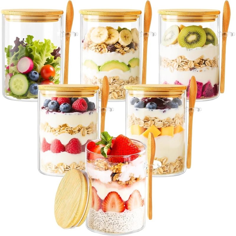 AB46-1Set/6Pcs Moisture Resist - đánh giá và giá Overnight Oat Jar