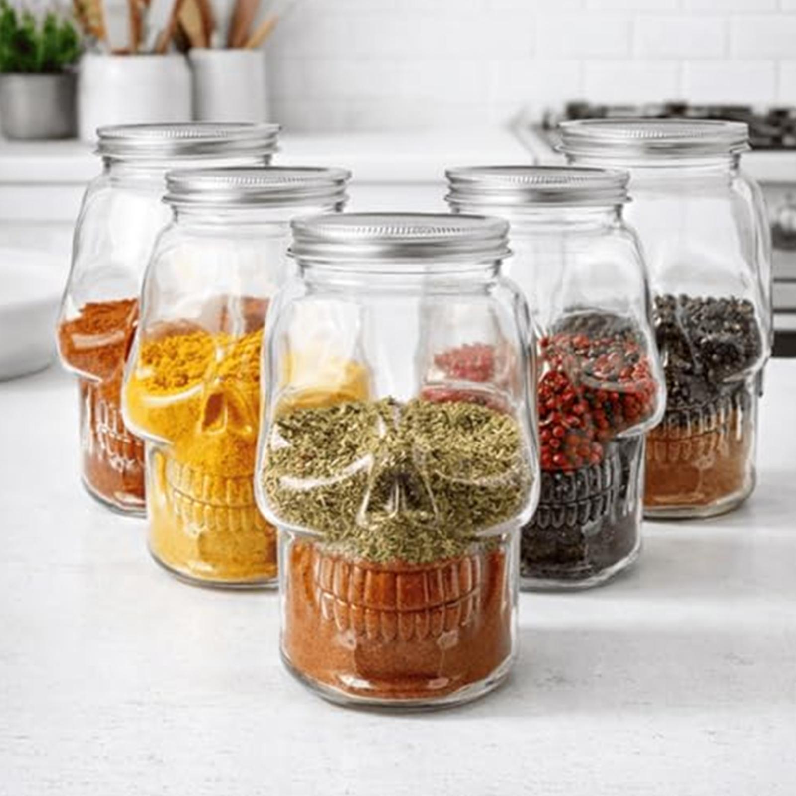 Transparent Skull Jars with Li - đánh giá và giá Meal Prep Kinder