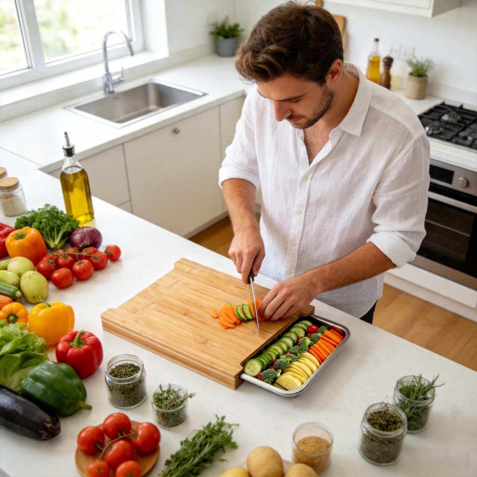 Wood Cutting Boards For Kitche - đánh giá và giá Meal Prep Veggie