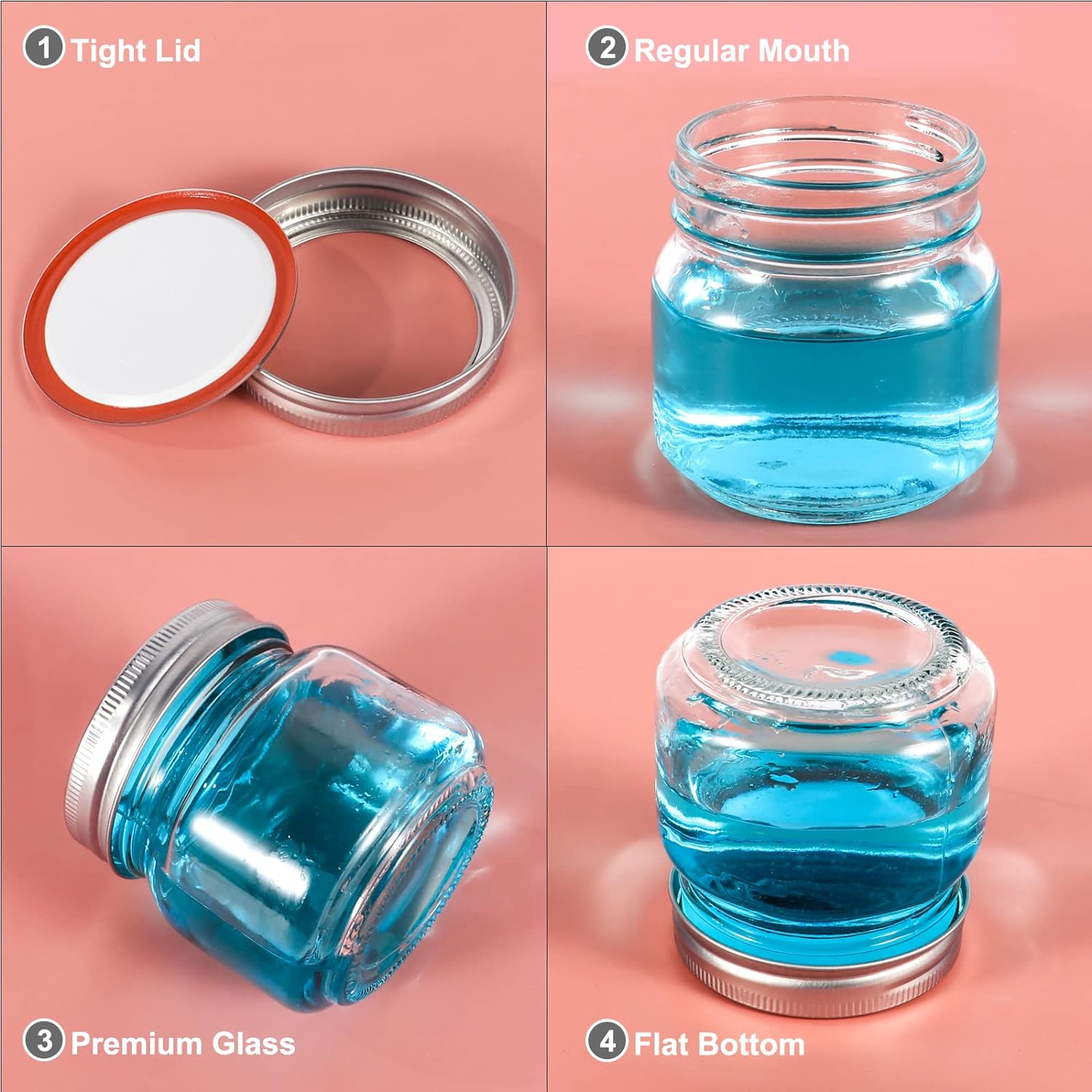 Mason Jars 8oz Regular Mouth G - đánh giá và giá Overnight Oat Jar