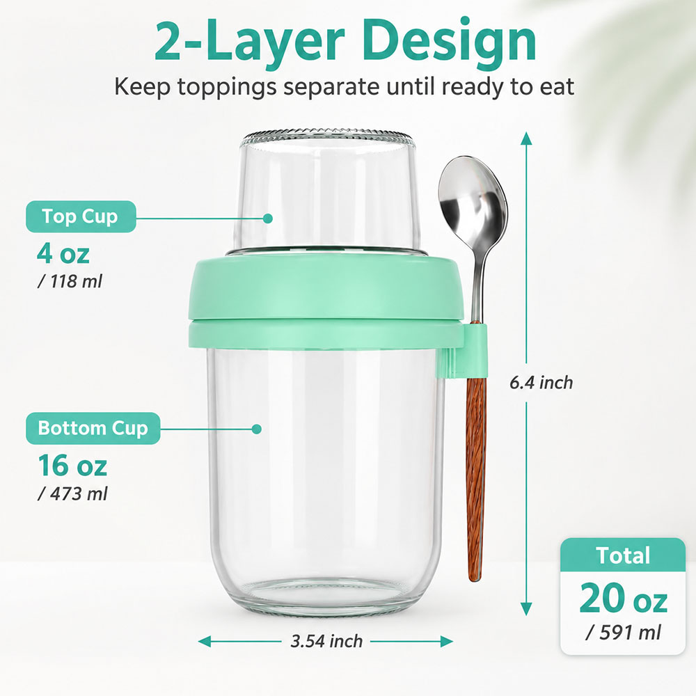 Transparent Glass Yogurt Cup w - đánh giá và giá Overnight Oat Jar