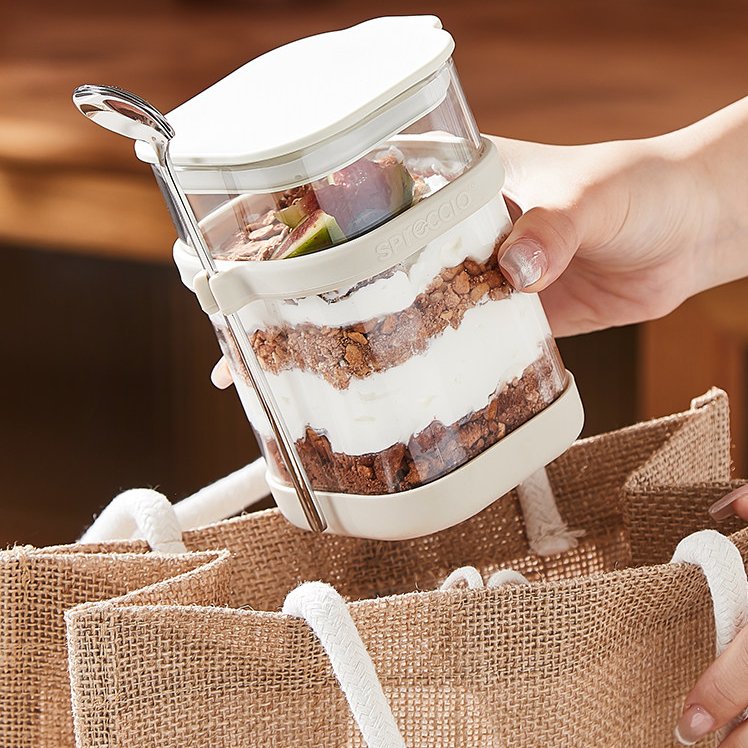 Glass Overnight Oats Cup with  - đánh giá và giá Overnight Oat Jar