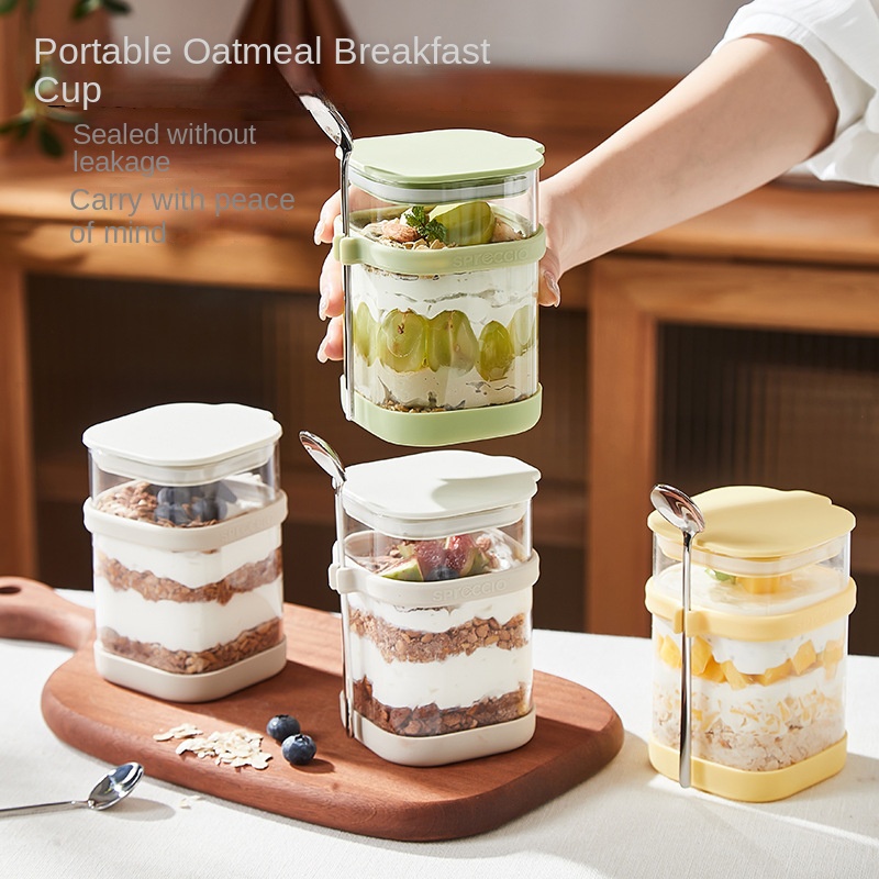 Glass Overnight Oats Cup with  - đánh giá và giá Overnight Oat Jar