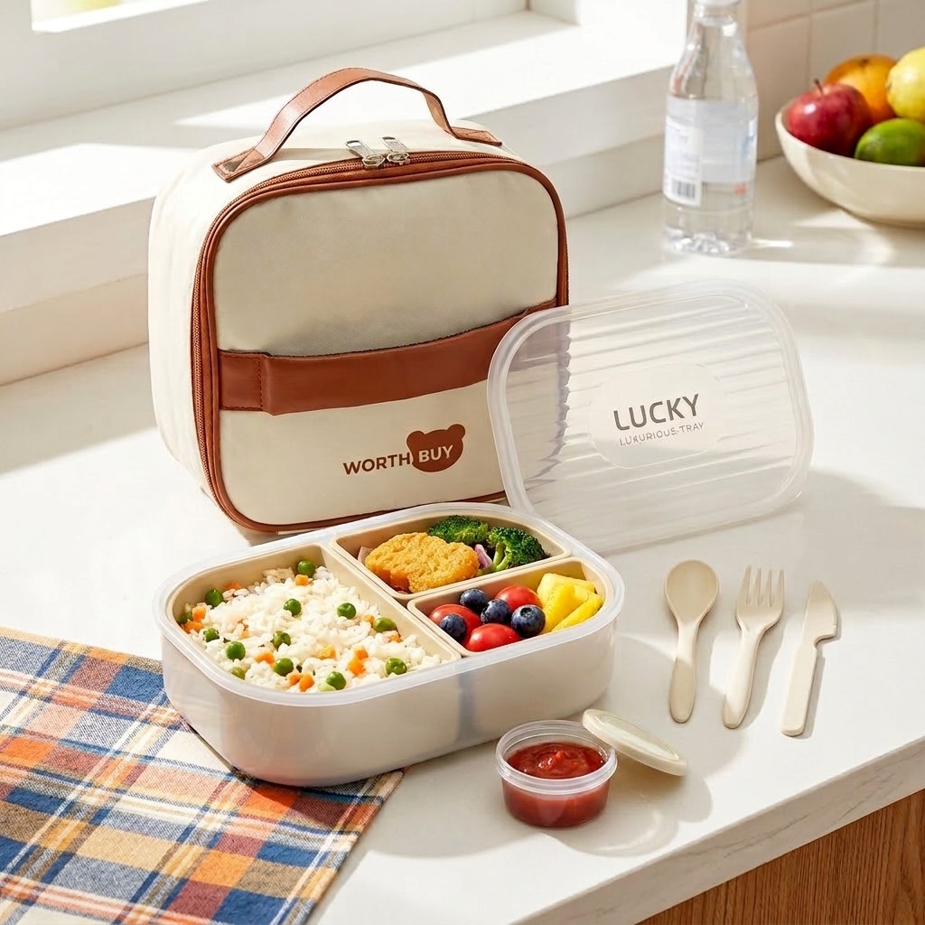 3 Compartment Plastic Bento Bo - đánh giá và giá Meal Prep Kinder