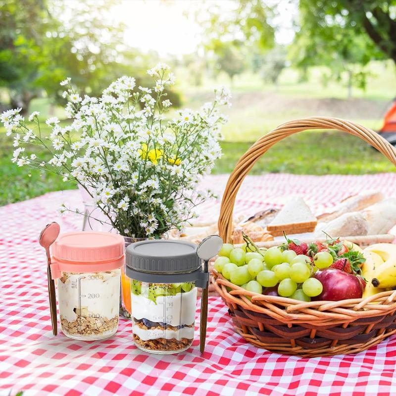1/2PCS 350ml Reusable Glass Ov - đánh giá và giá Overnight Oat Jar
