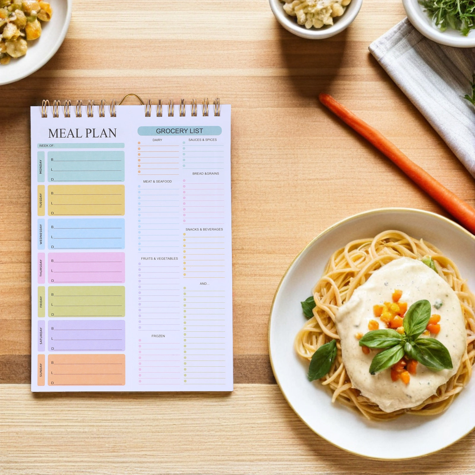 A5 Spiral Weekly Meal Planner  - đánh giá và giá Meal Prep Grocery List